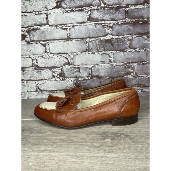 Cole Haan Bragano Brown Ivory Tassel Dress Loafers Men Sz 11M US/44EU - Picture 10 of 16